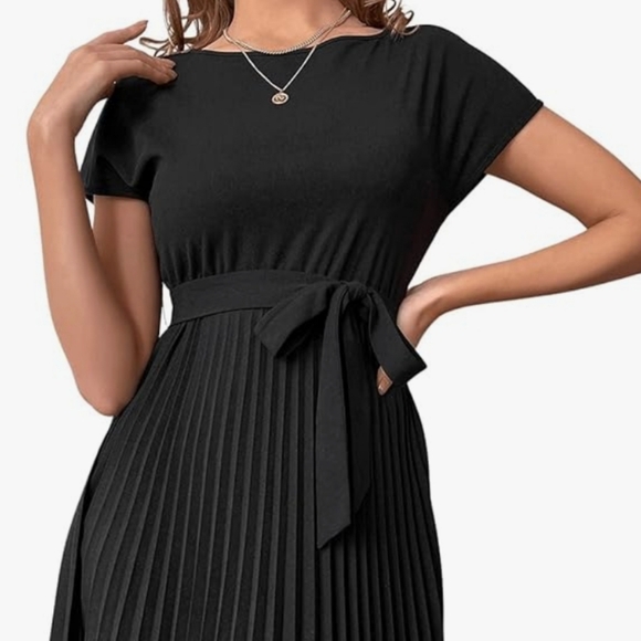 Black Pleated Dress - Picture 1 of 9